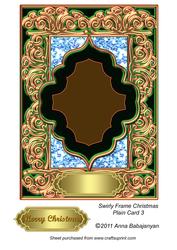 Swirly Frame Christmas Plain Card 3