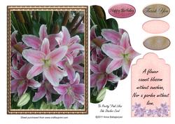 So Pretty Pink Lilies Side Stacker Card