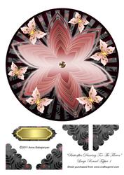 Butterflies Dancing for the Flower Large Round Topper 1