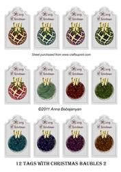 12 Tags with Christmas Baubles 2