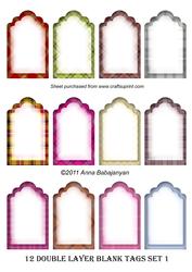 12 Double Layer Blank Tags Set 1