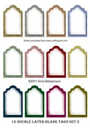 12 Double Layer Blank Tags Set 2