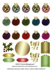 Christmas Baubles, Bows, Tags & Labels Embellishments