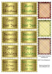 Stamp Shaped Christmas Greetings Set