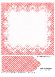 Various Occasions Thin Tartan Blank Card Base & Bookmark 12