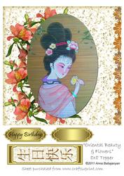 Oriental Beauty & Flowers 8x8 Topper