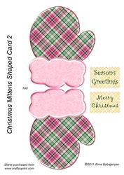 Christmas Mittens Shaped Card 2
