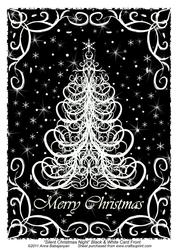 Silent Christmas Night Black & White Card Front