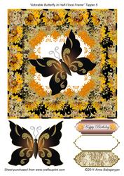 Adorable Butterfly in Half-floral Frame Topper 5