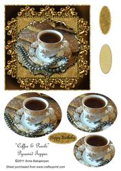 Coffee & Pearls Pyramid Topper