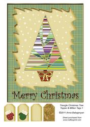 Triangle Christmas Tree Topper & Mitten Tags 1