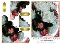 Roses & Carnations Scalloped Corner Stacker Card