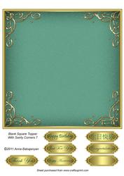 Blank Square Topper with Swirly Corners 7