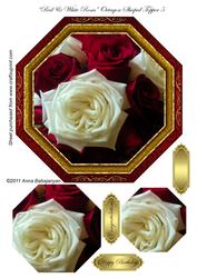 Red & White Roses Octagon Shaped Topper 5