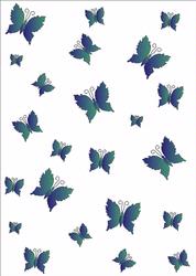 Blue-green Butterflies on White