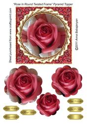 Rose in Round Twsited Frame Pyramid Topper
