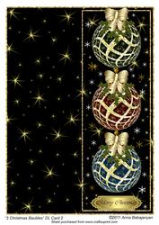3 Christmas Baubles Dl Card 2
