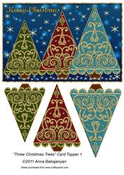 Three Christmas Trees Card Topper 1