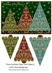 Three Christmas Trees Card Topper 2