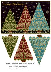 Three Christmas Trees Card Topper 3