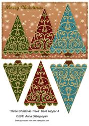 Three Christmas Trees Card Topper 4