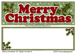 Merry Christmas Dl Topper & Insert 9