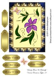Swirly Flower & Butterfly Various Occasions Topper 10