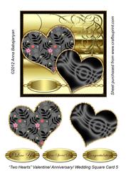 Two Hearts Valentine/ Anniversary/ Wedding Square Card 5
