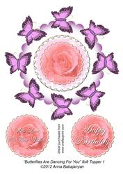 Butterflies Are Dancing for You 8x8 Topper 1