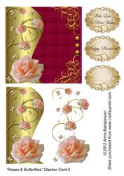 Roses & Butterflies Stacker Card 5