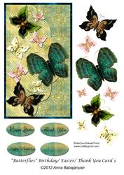 Butterflies Birthday/ Easter/ Thank You Card 3