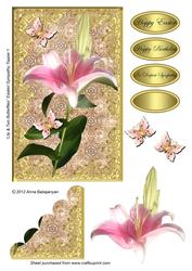 Lily & Two Butterflies Easter/ Sympathy Topper 1
