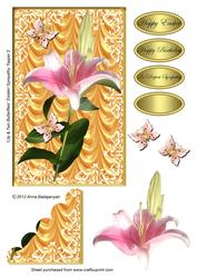 Lily & Two Butterflies Easter/ Sympathy Topper 2
