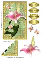 Lily & Two Butterflies Easter/ Sympathy Topper 3