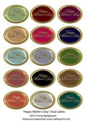Happy Mothers Day Oval Labels