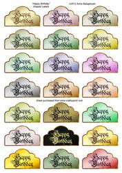 Happy Birthday Shaped Labels