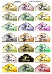 Best Wishes Shaped Labels