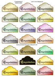 Congratulations Shaped Labels