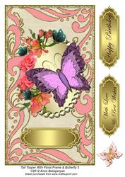 Tall Topper with Floral Frame & Butterfly 5