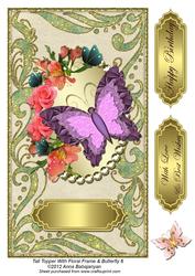 Tall Topper with Floral Frame & Butterfly 6