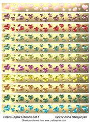 Hearts Digital Ribbons Set 5