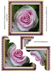 Beautiful Rose Scalloped Corner Stacker Square Card