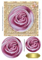 Rose in a Round & Square Frames Pyramid Card 1