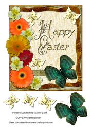 Flowers & Butterflies Easter Card
