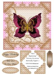 New Beginning Various Occasions Butterfly Topper 2
