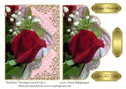Red Rose Envelope Card Front 5