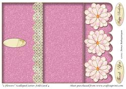 3 Flowers Scalloped Letter Fold Card 4