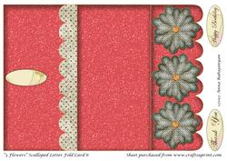 3 Flowers Scalloped Letter Fold Card 6