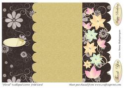 Floral Scalloped Letter Fold Card