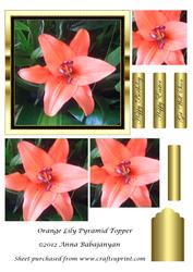 Orange Lily Pyramid Topper